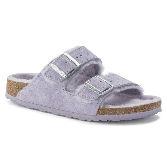 Birkenstock Arizona Shearling Suede Leather Purple Fog - 1023256 - Picture 1 of 7